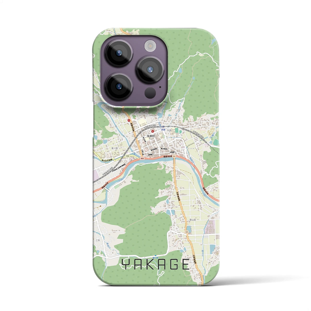 【矢掛（岡山県）】地図柄iPhoneケース（バックカバータイプ）
