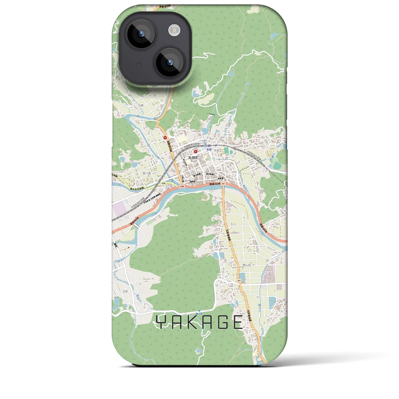 【矢掛（岡山県）】地図柄iPhoneケース（バックカバータイプ）
