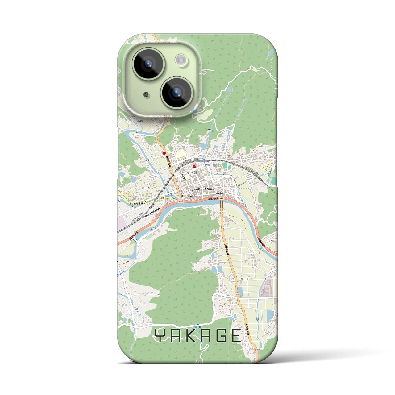 【矢掛（岡山県）】地図柄iPhoneケース（バックカバータイプ）
