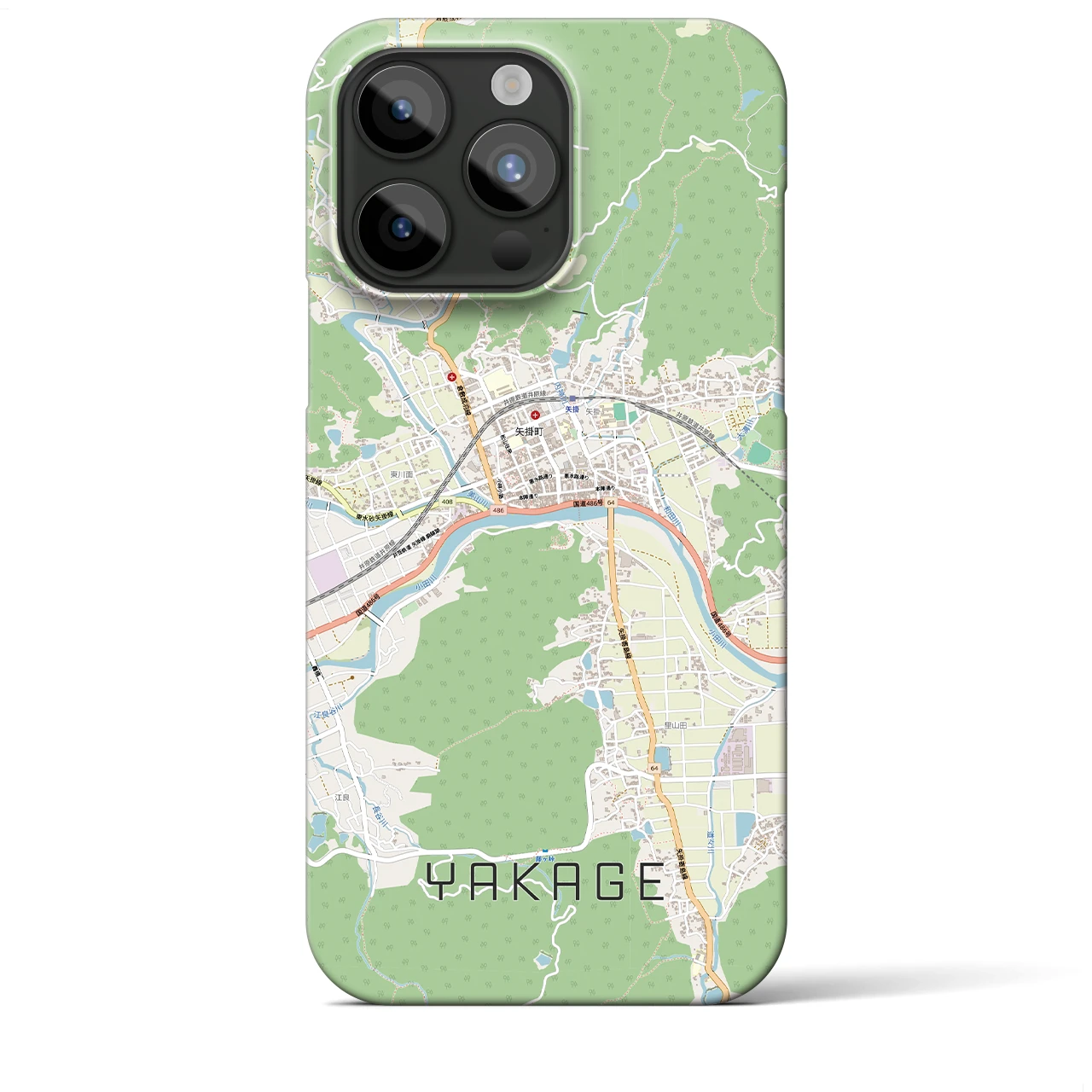 【矢掛（岡山県）】地図柄iPhoneケース（バックカバータイプ）