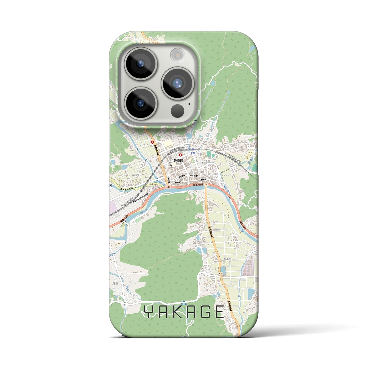 【矢掛（岡山県）】地図柄iPhoneケース（バックカバータイプ）