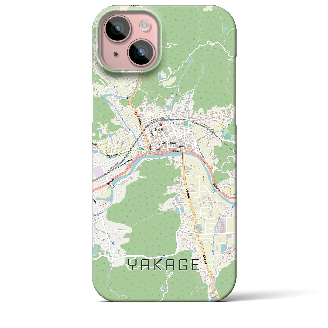 【矢掛（岡山県）】地図柄iPhoneケース（バックカバータイプ）