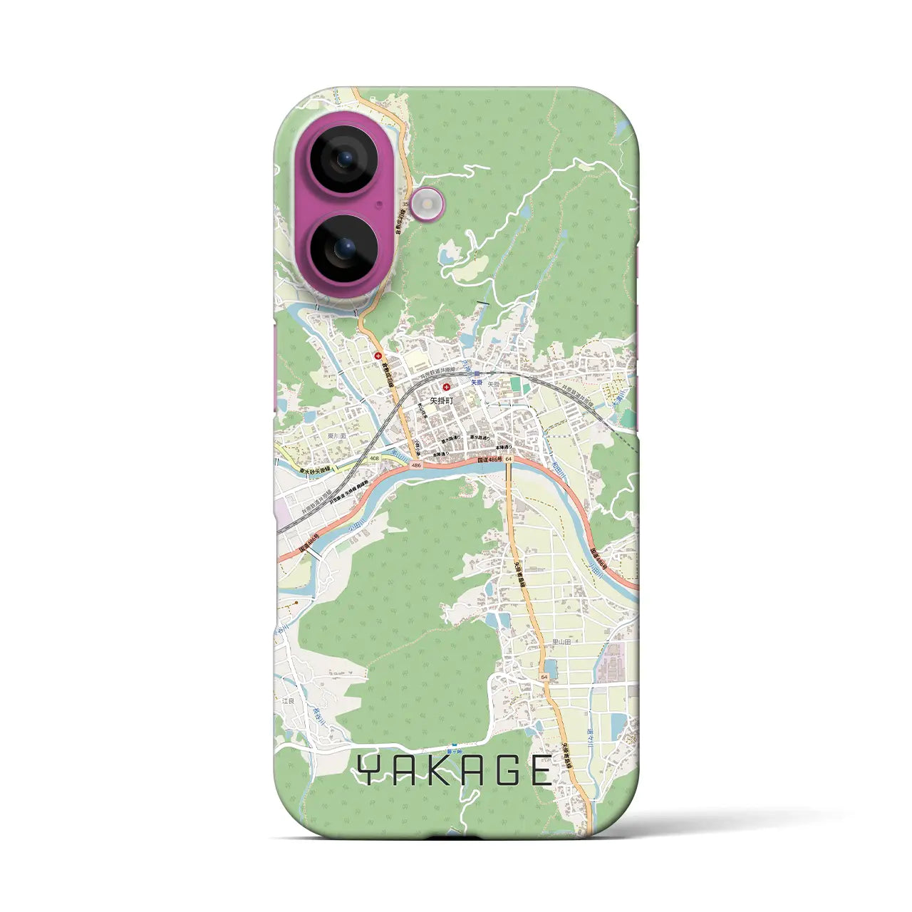 【矢掛（岡山県）】地図柄iPhoneケース（バックカバータイプ）