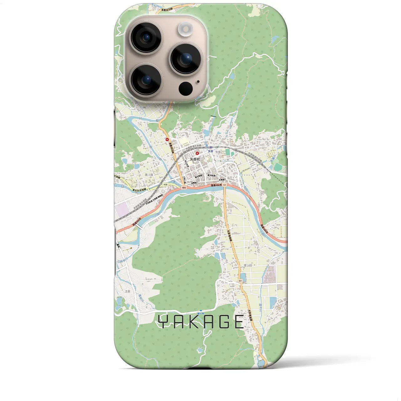 【矢掛（岡山県）】地図柄iPhoneケース（バックカバータイプ）