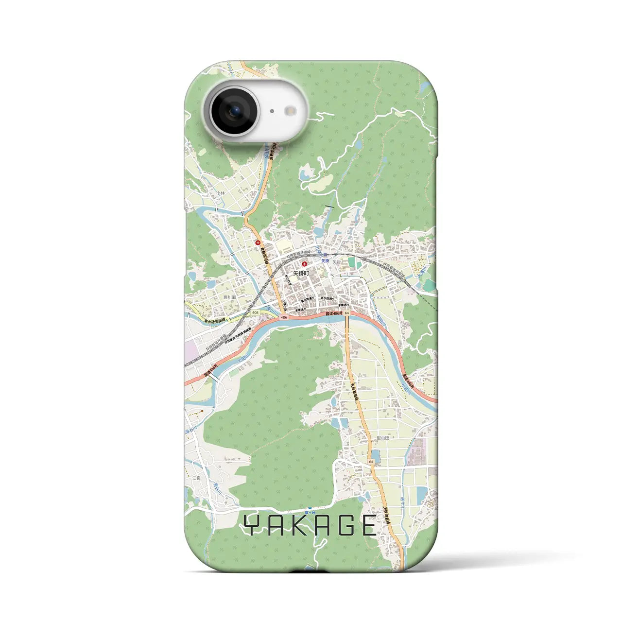【矢掛（岡山県）】地図柄iPhoneケース（バックカバータイプ）
