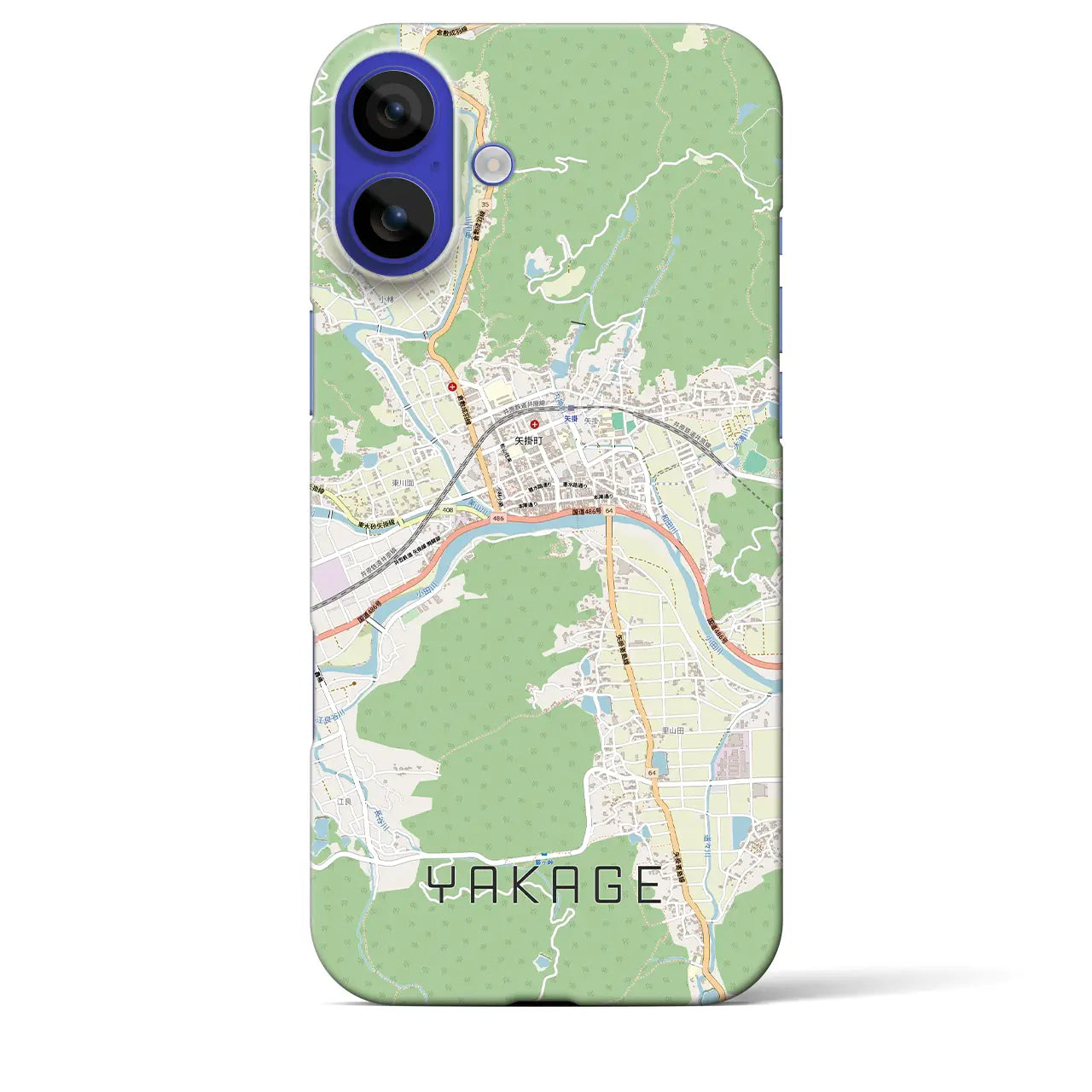 【矢掛（岡山県）】地図柄iPhoneケース（バックカバータイプ）