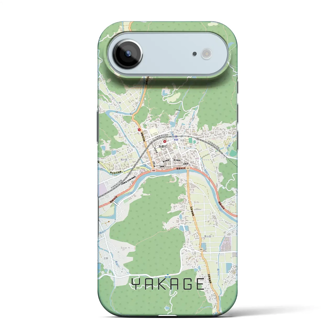 【矢掛（岡山県）】地図柄iPhoneケース（バックカバータイプ）ナチュラル・iPhone 17 Pro Max 用