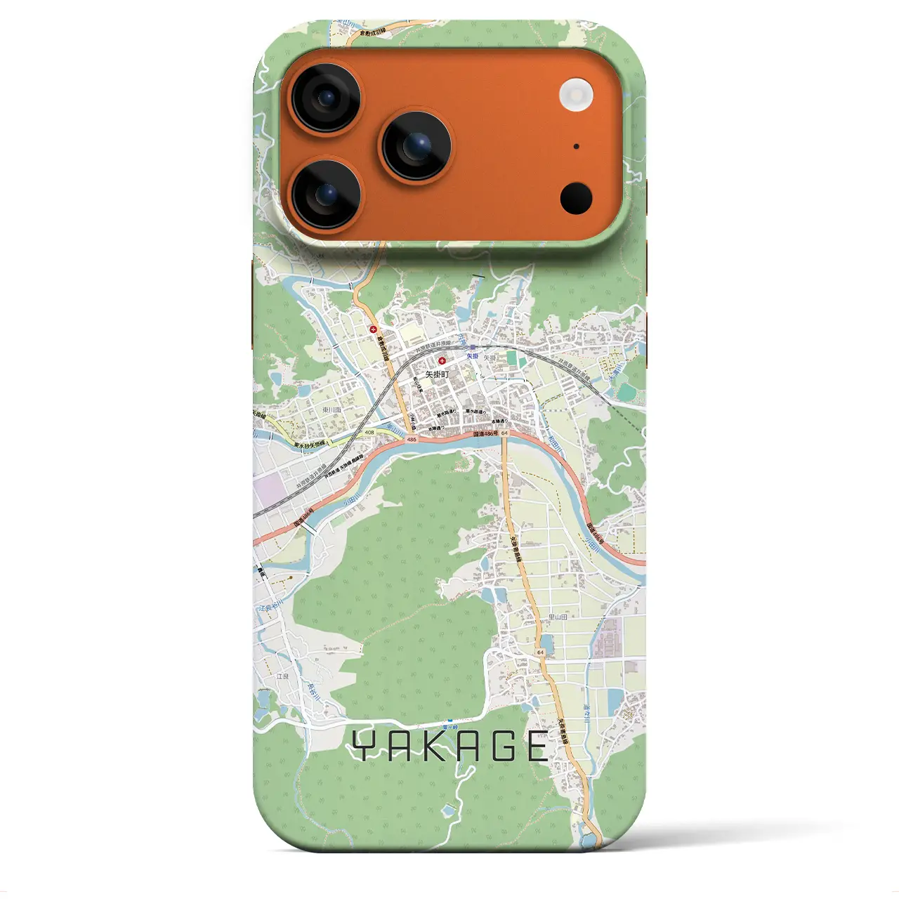 【矢掛（岡山県）】地図柄iPhoneケース（バックカバータイプ）