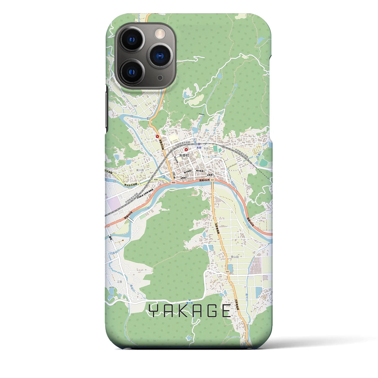 【矢掛（岡山県）】地図柄iPhoneケース（バックカバータイプ）