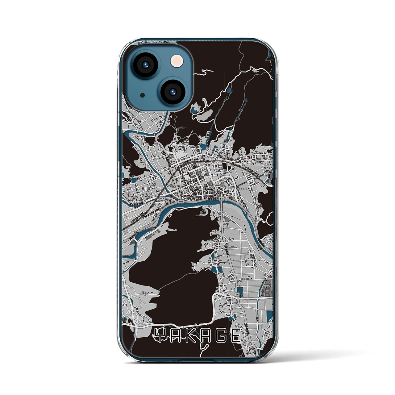 【矢掛（岡山県）】地図柄iPhoneケース（クリアタイプ）