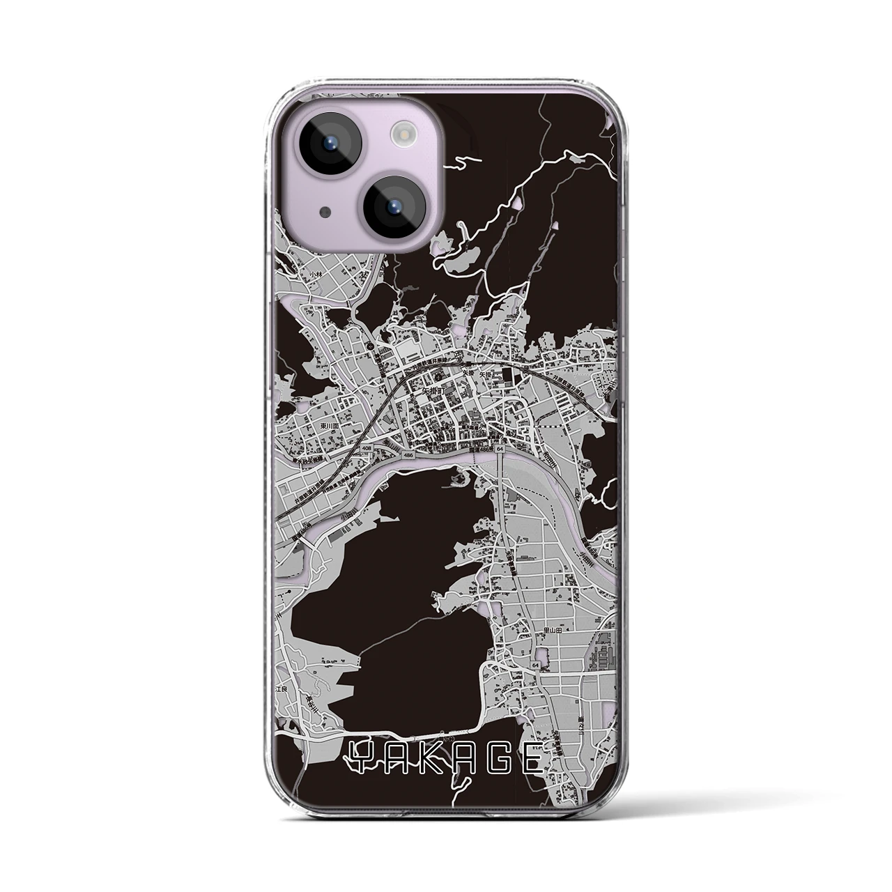 【矢掛（岡山県）】地図柄iPhoneケース（クリアタイプ）