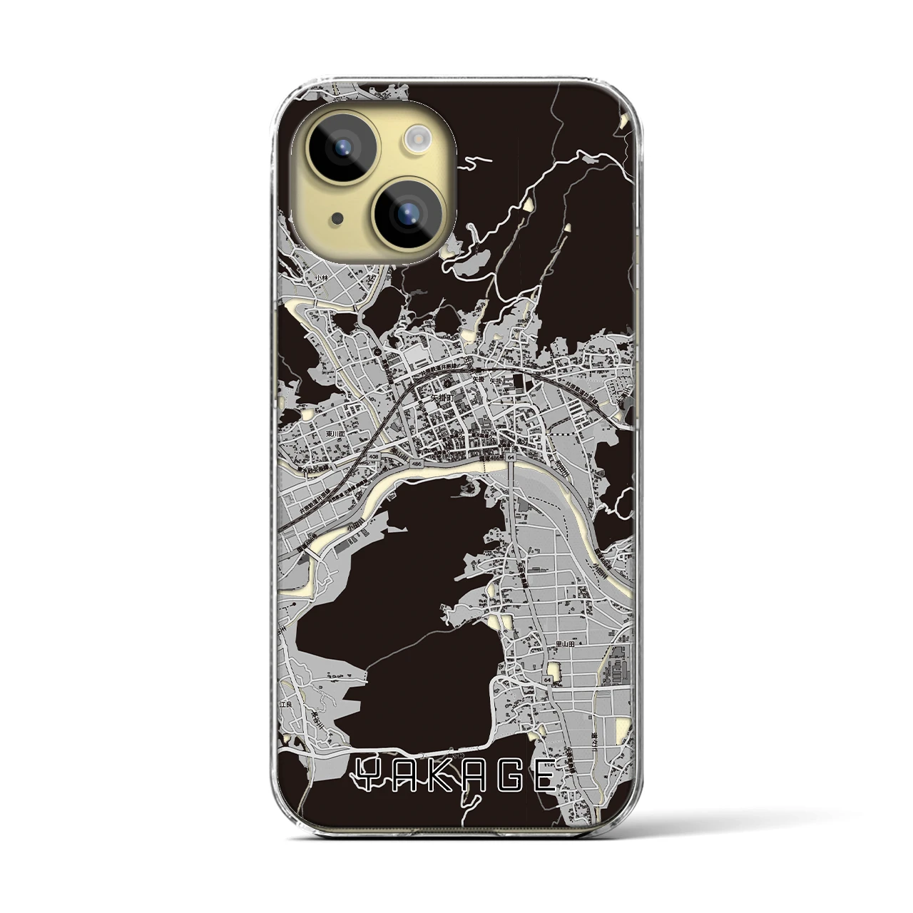 【矢掛（岡山県）】地図柄iPhoneケース（クリアタイプ）