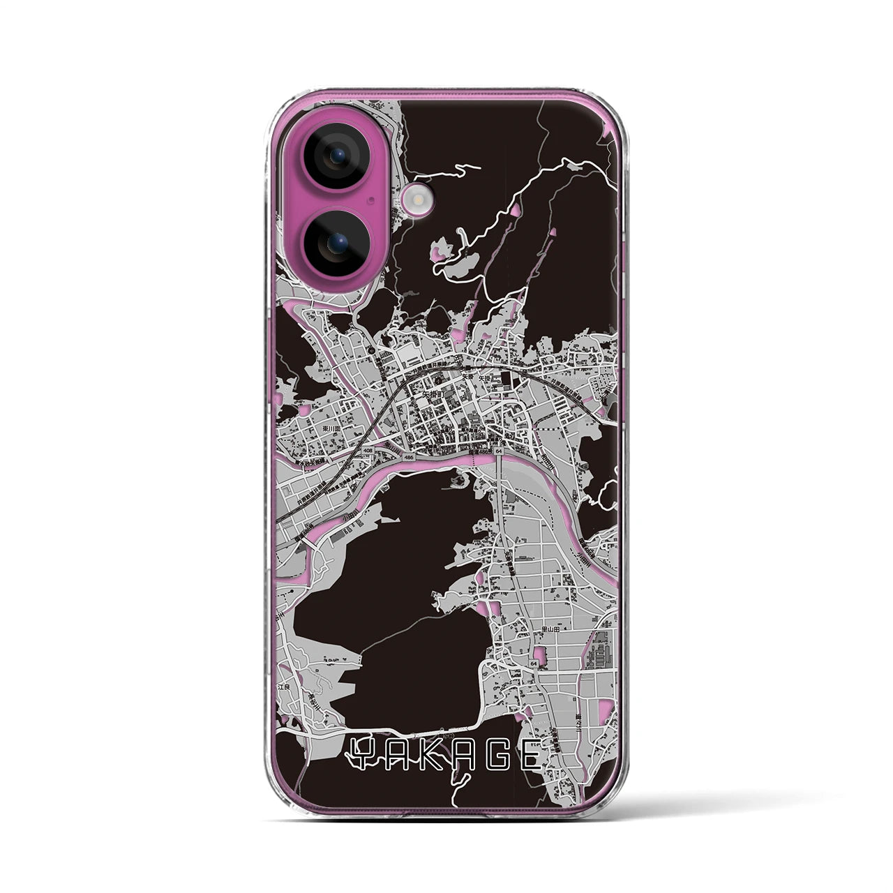 【矢掛（岡山県）】地図柄iPhoneケース（クリアタイプ）