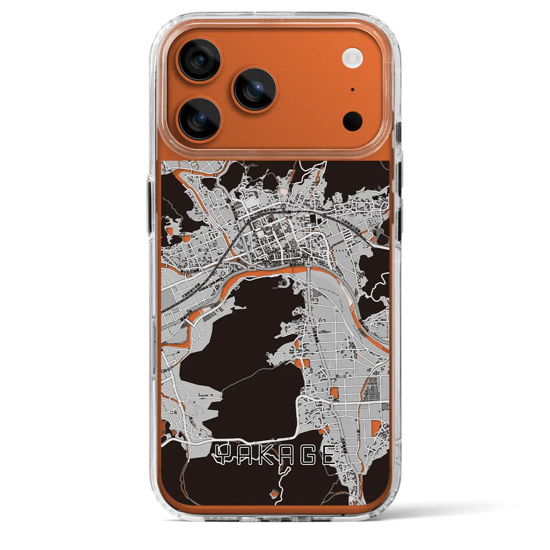【矢掛（岡山県）】地図柄iPhoneケース（MagSafeタイプ）モノトーン・iPhone 17 Pro Max 用