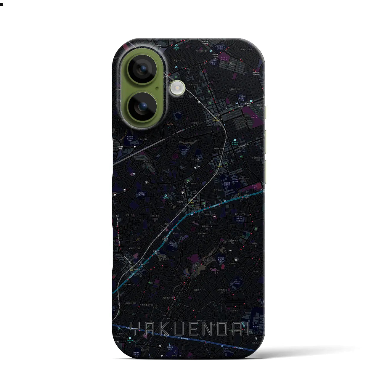 【薬園台（千葉県）】地図柄iPhoneケース（バックカバータイプ）