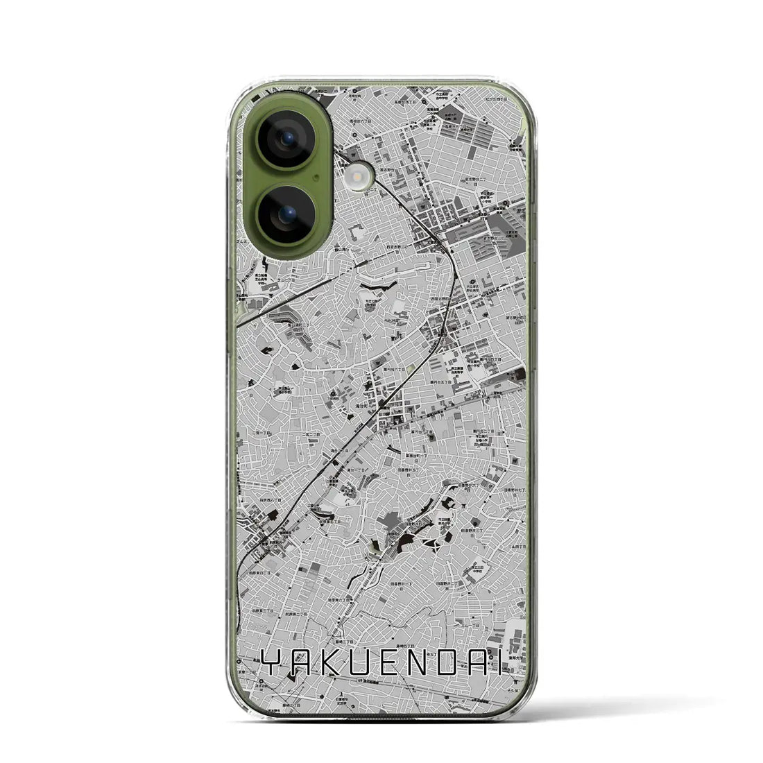 【薬園台(千葉県)】地図柄iPhoneケース(クリアタイプ)モノトーン・iPhone 17 Pro Max 用