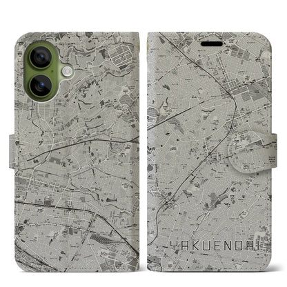 【薬園台（千葉県）】地図柄iPhoneケース（手帳タイプ）