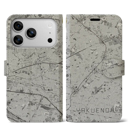 【薬園台（千葉県）】地図柄iPhoneケース（手帳タイプ）