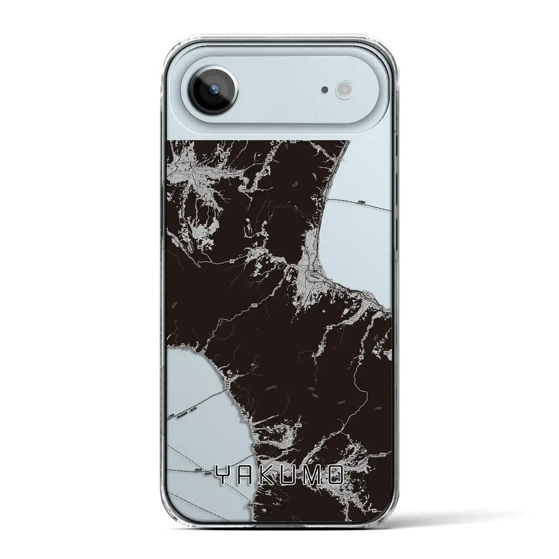 【八雲（北海道）】地図柄iPhoneケース（クリアタイプ）モノトーン・iPhone 17 Pro Max 用