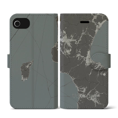 【八雲（北海道）】地図柄iPhoneケース（手帳タイプ）モノトーン・iPhone SE（第3 / 第2世代） / 8 / 7 / 6s / 6 用