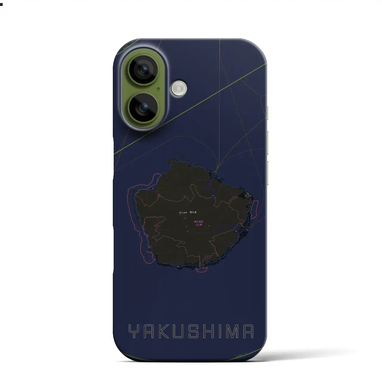 【屋久島（鹿児島県）】地図柄iPhoneケース（バックカバータイプ）