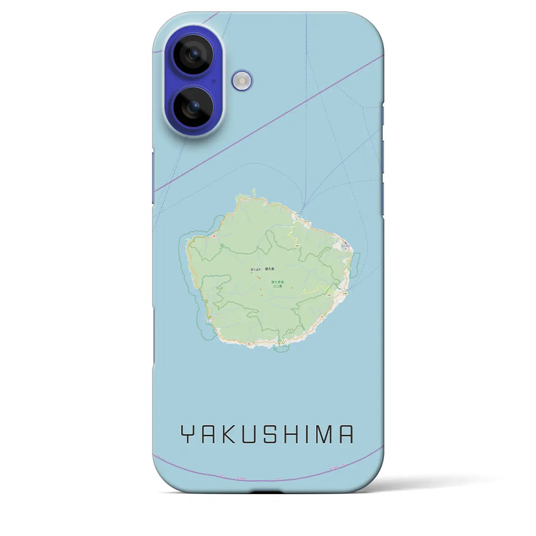 【屋久島(鹿児島県)】地図柄iPhoneケース(バックカバータイプ)ナチュラル・iPhone 16 Pro Max 用