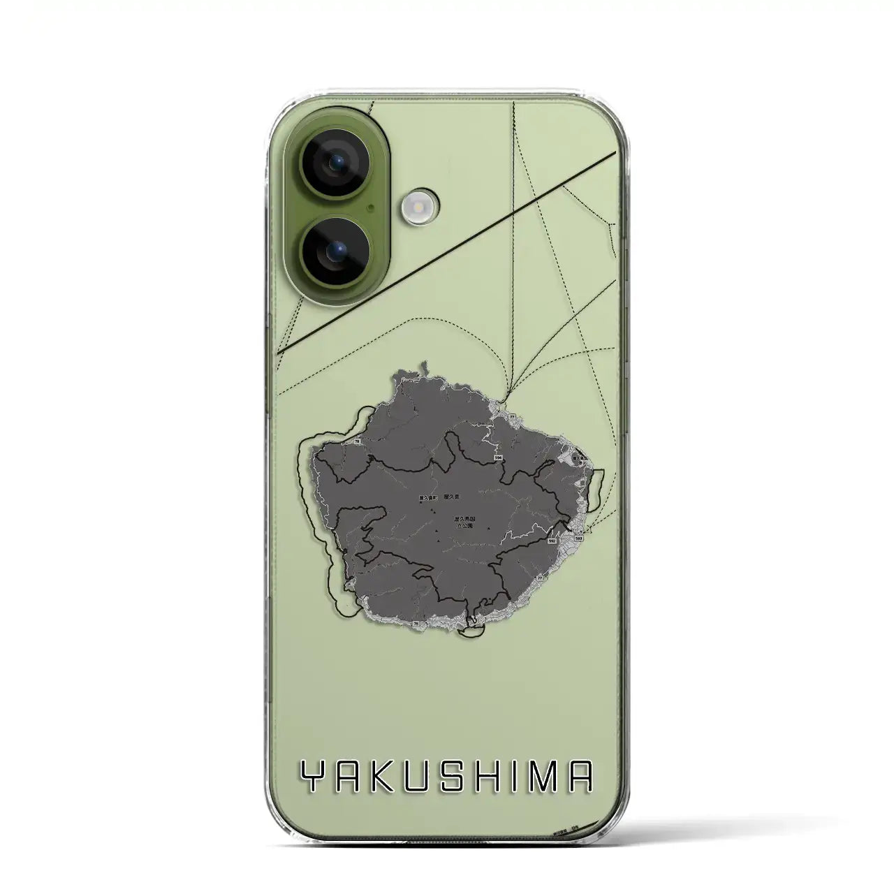 【屋久島（鹿児島県）】地図柄iPhoneケース（クリアタイプ）モノトーン・iPhone 17 Pro Max 用