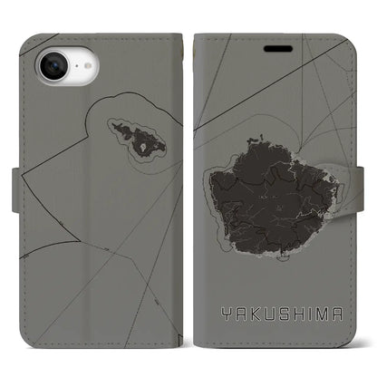 【屋久島（鹿児島県）】地図柄iPhoneケース（手帳タイプ）