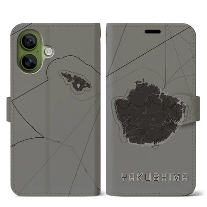 【屋久島（鹿児島県）】地図柄iPhoneケース（手帳タイプ）