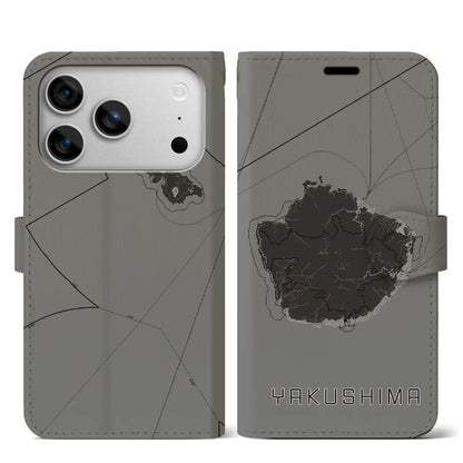 【屋久島（鹿児島県）】地図柄iPhoneケース（手帳タイプ）