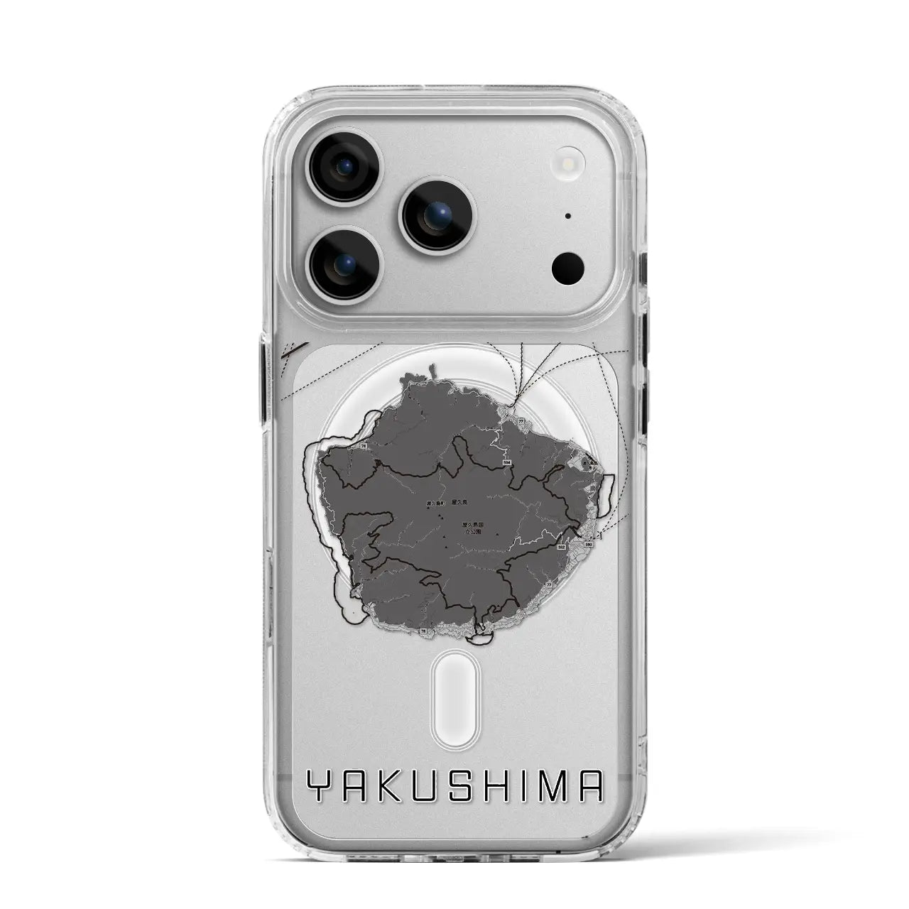 【屋久島（鹿児島県）】地図柄iPhoneケース（MagSafeタイプ）