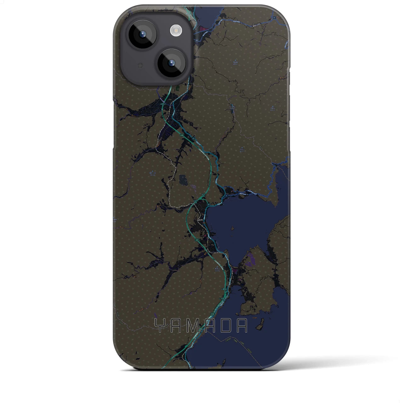 【山田（岩手県）】地図柄iPhoneケース（バックカバータイプ）