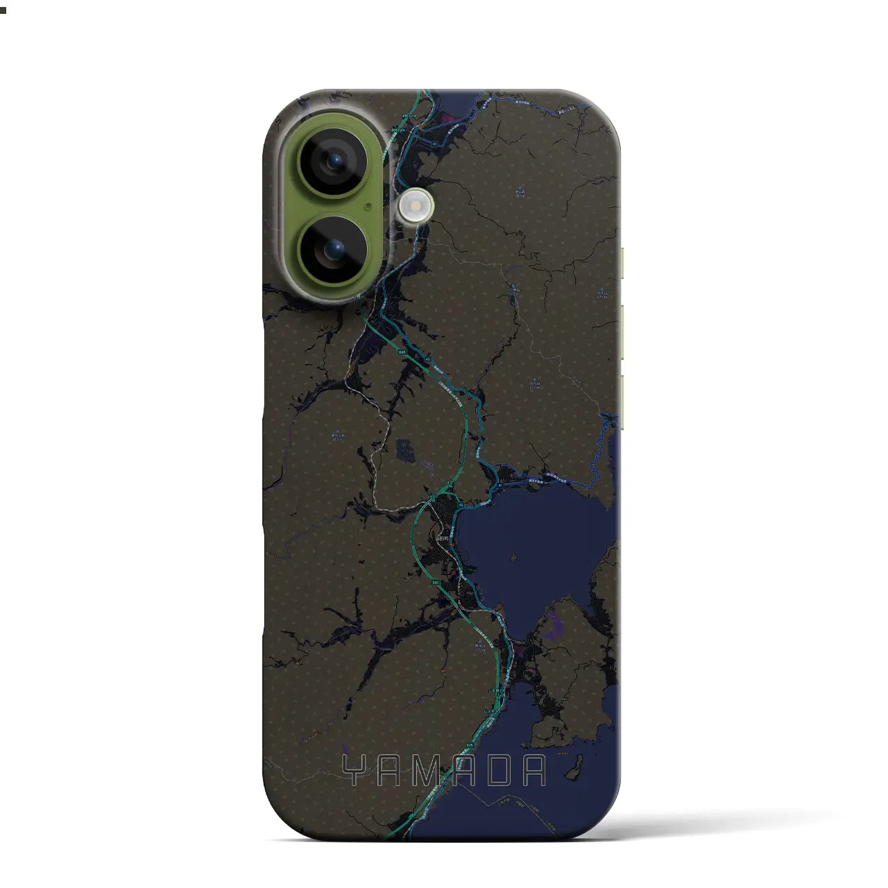 【山田（岩手県）】地図柄iPhoneケース（バックカバータイプ）