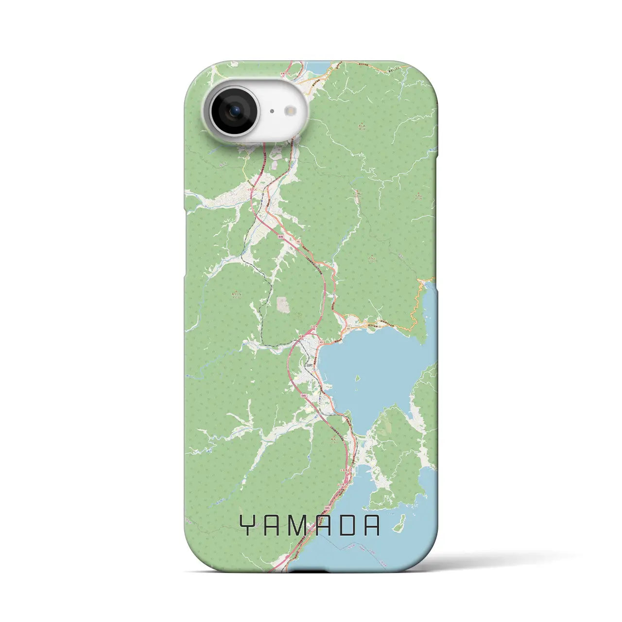 【山田（岩手県）】地図柄iPhoneケース（バックカバータイプ）