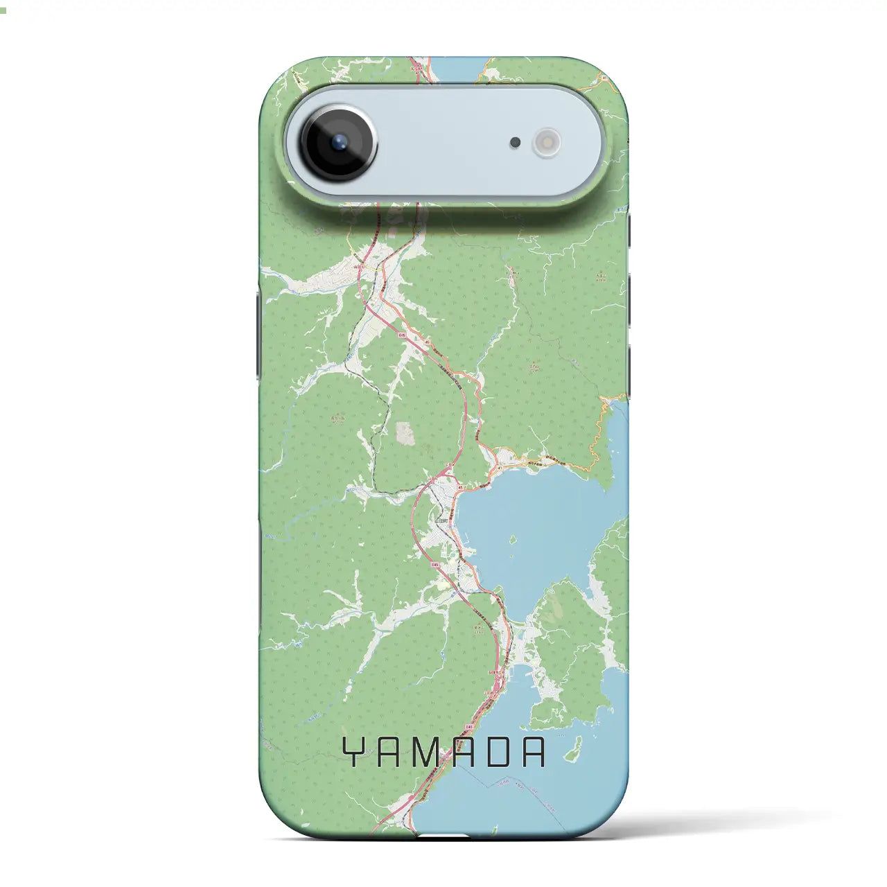 【山田（岩手県）】地図柄iPhoneケース（バックカバータイプ）