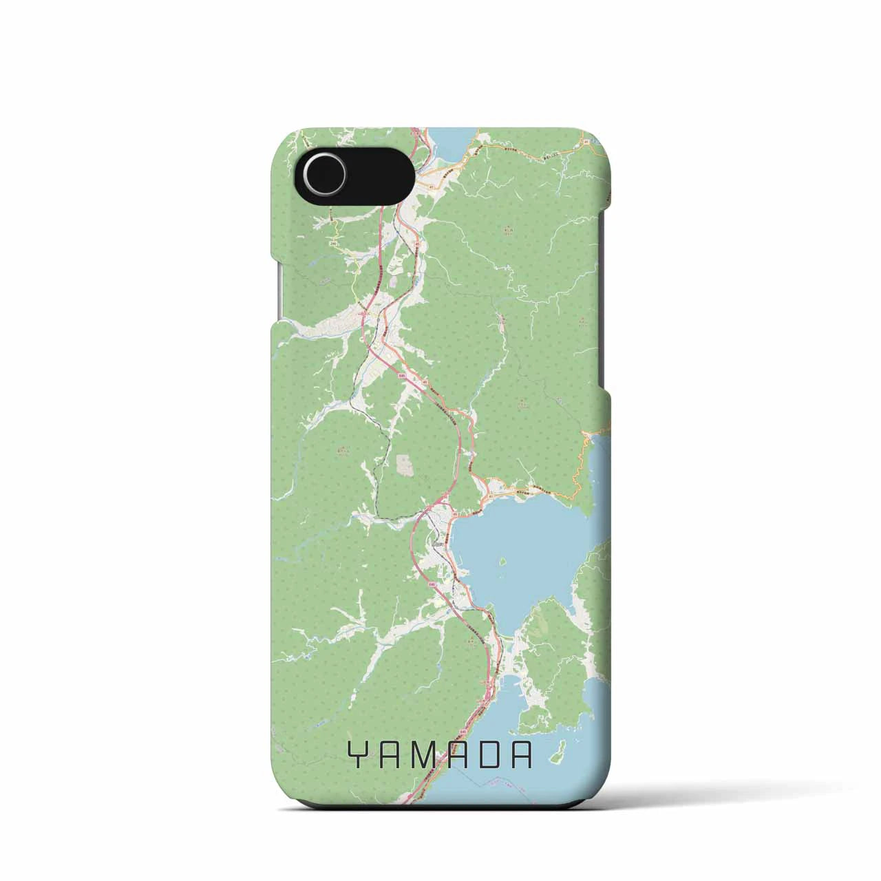 【山田（岩手県）】地図柄iPhoneケース（バックカバータイプ）