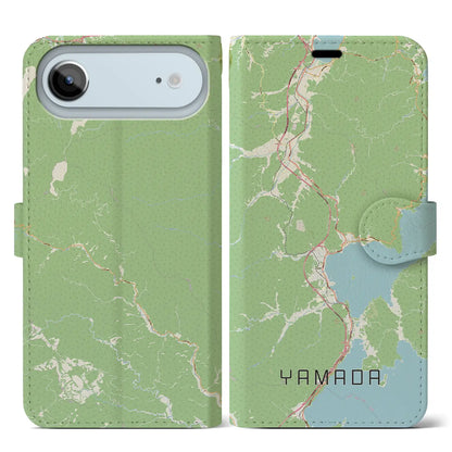 【山田（岩手県）】地図柄iPhoneケース（手帳タイプ）