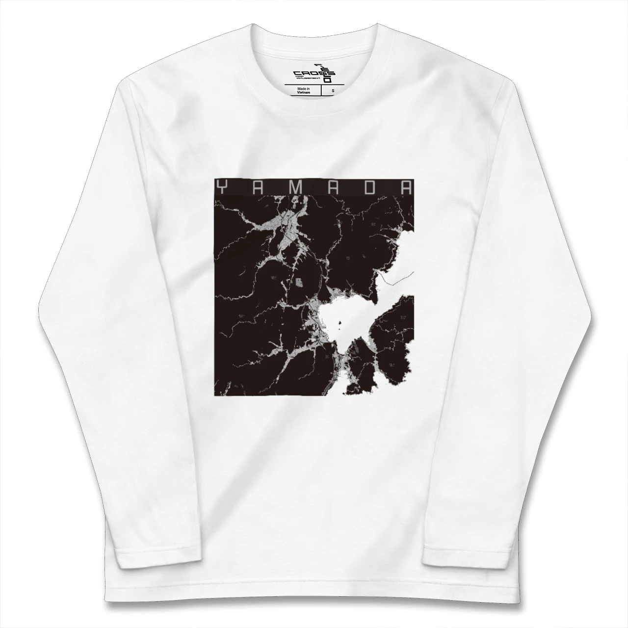 【山田（岩手県）（岩手県）】地図柄ロングスリーブTシャツ