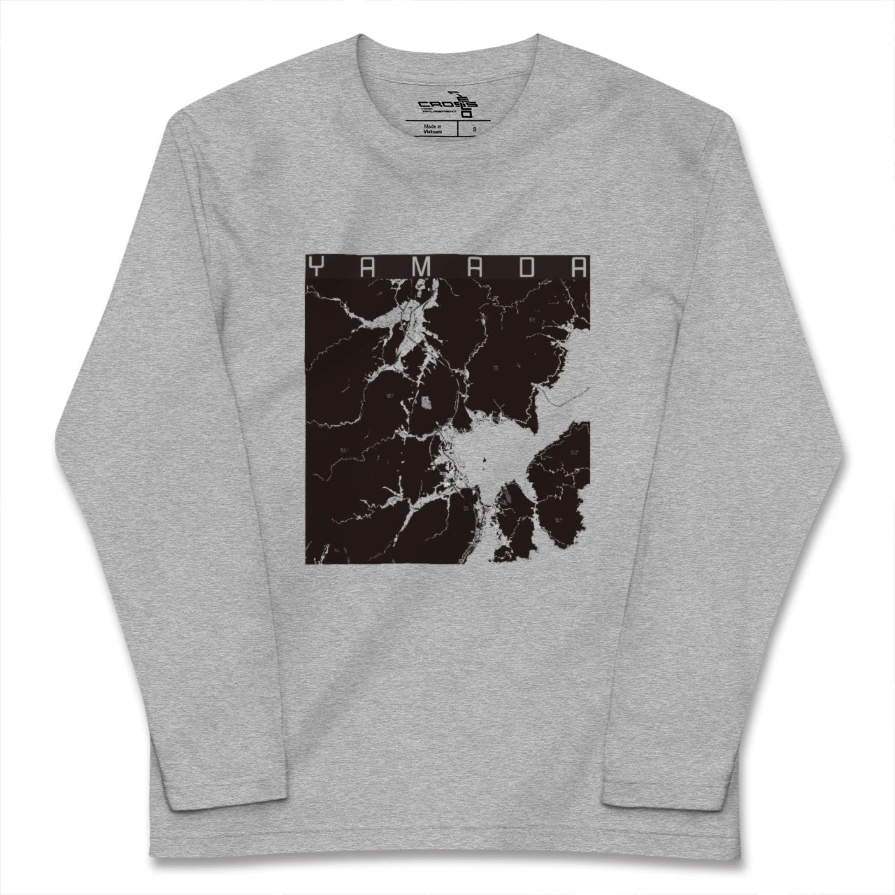 【山田（岩手県）（岩手県）】地図柄ロングスリーブTシャツ