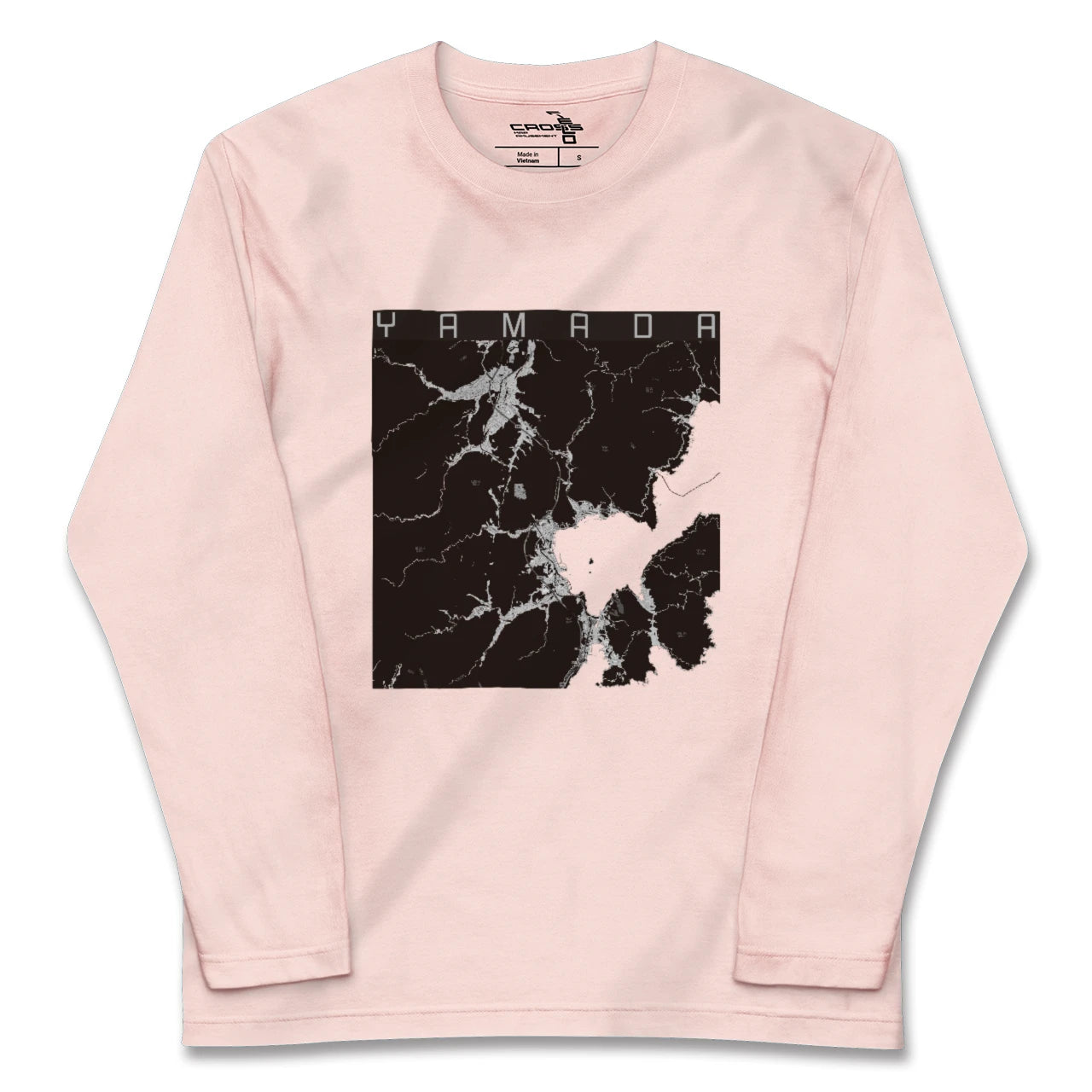 【山田（岩手県）（岩手県）】地図柄ロングスリーブTシャツ