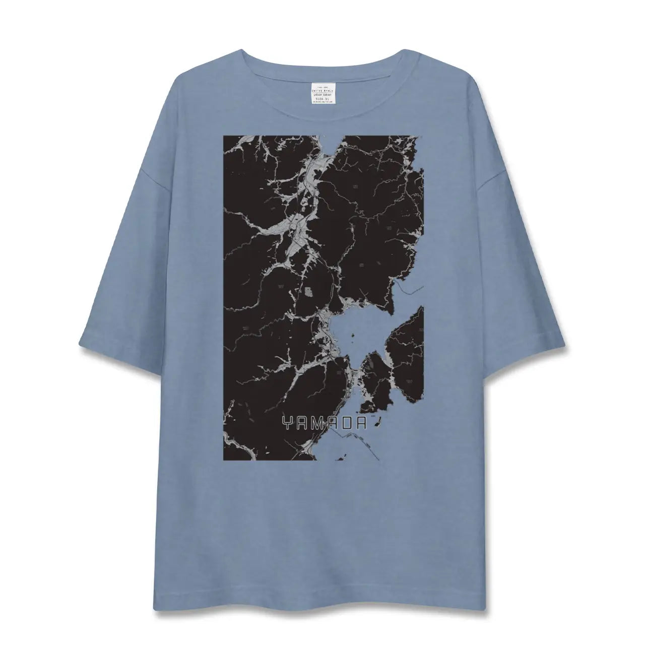 【山田（岩手県）（岩手県）】地図柄ビッグシルエットTシャツ