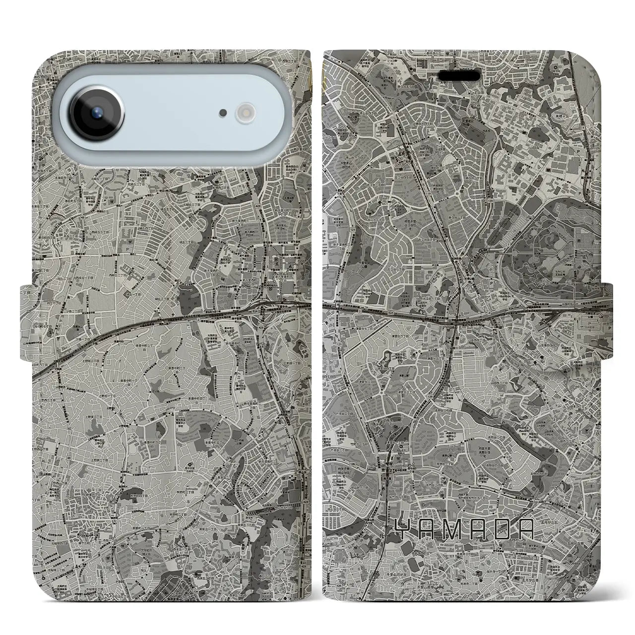 【山田（大阪府）】地図柄iPhoneケース（手帳タイプ）