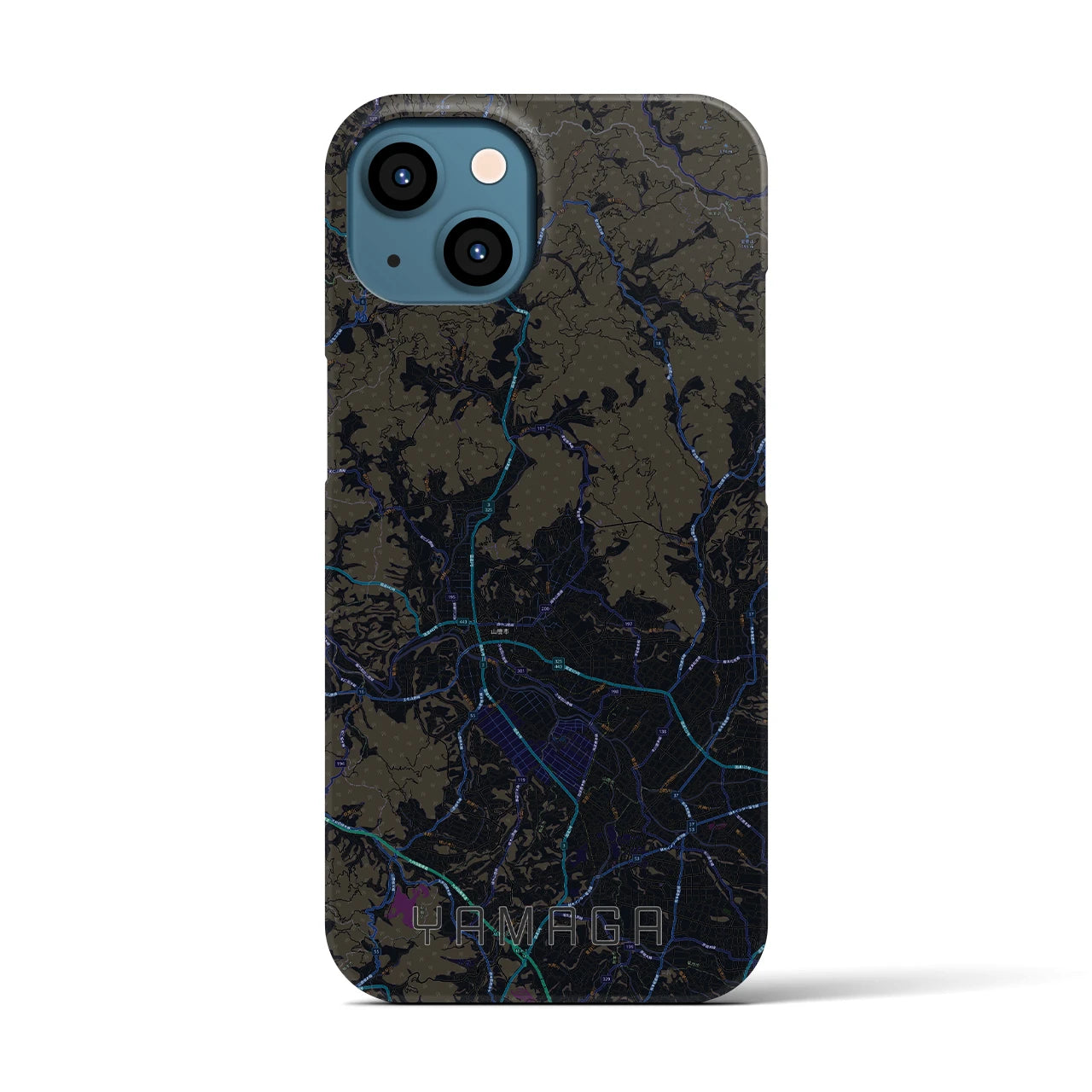 【山鹿（熊本県）】地図柄iPhoneケース（バックカバータイプ）