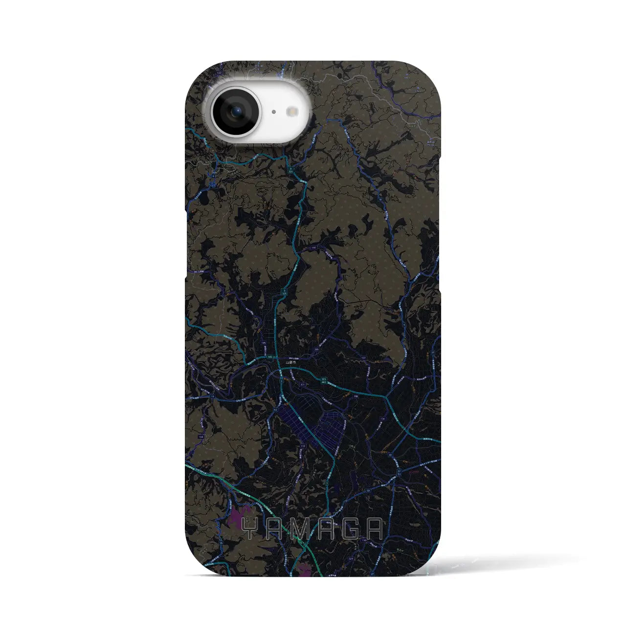 【山鹿（熊本県）】地図柄iPhoneケース（バックカバータイプ）