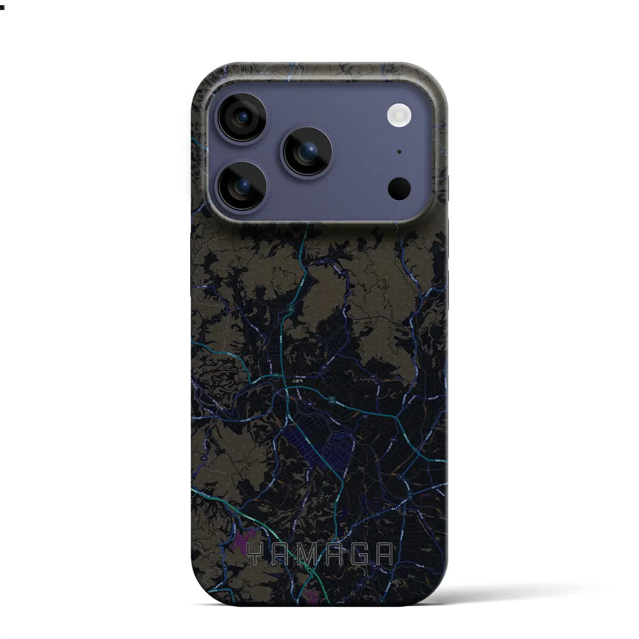 【山鹿（熊本県）】地図柄iPhoneケース（バックカバータイプ）