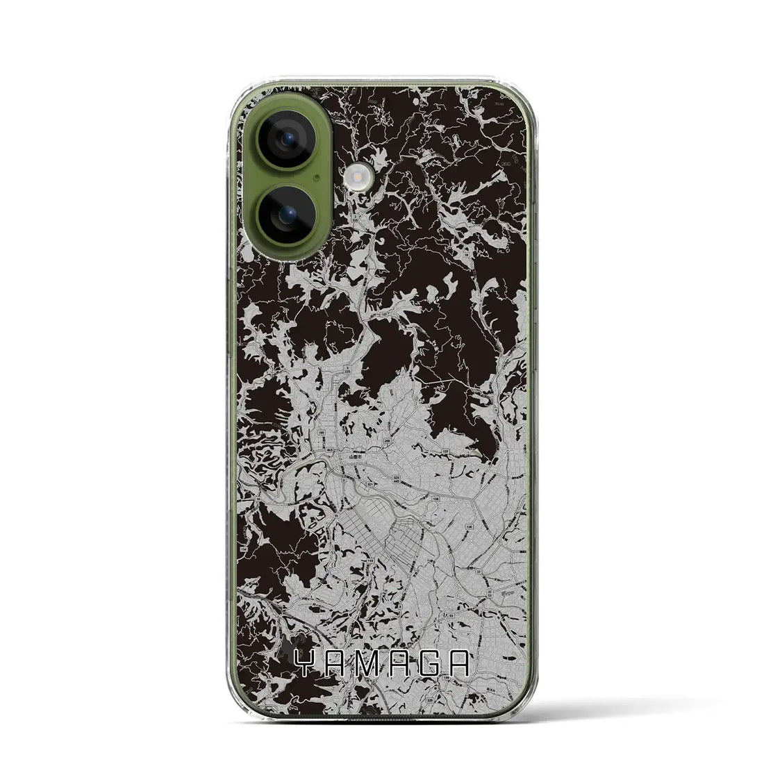 【山鹿(熊本県)】地図柄iPhoneケース(クリアタイプ)モノトーン・iPhone 17 Pro Max 用