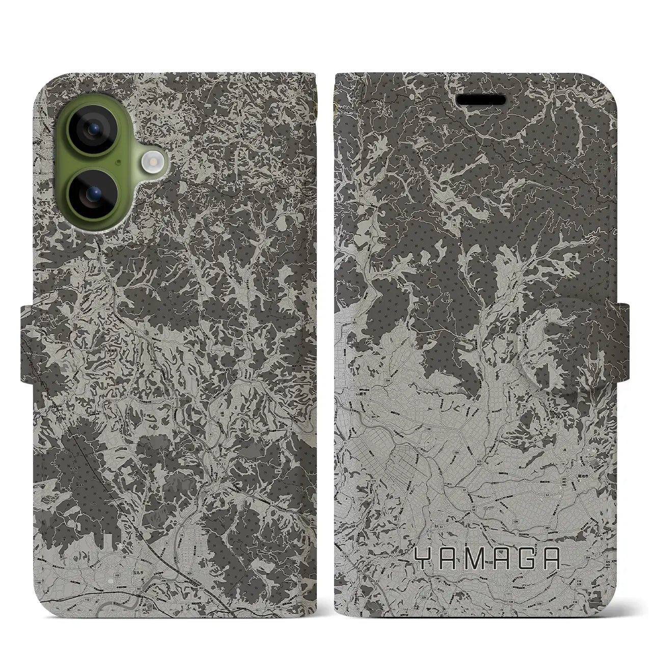 【山鹿（熊本県）】地図柄iPhoneケース（手帳タイプ）