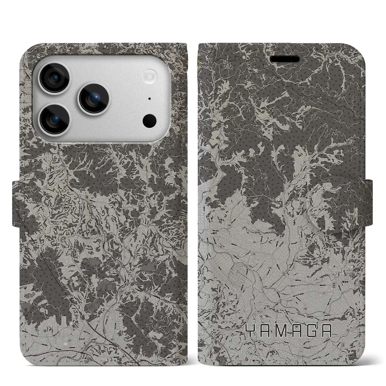 【山鹿（熊本県）】地図柄iPhoneケース（手帳タイプ）