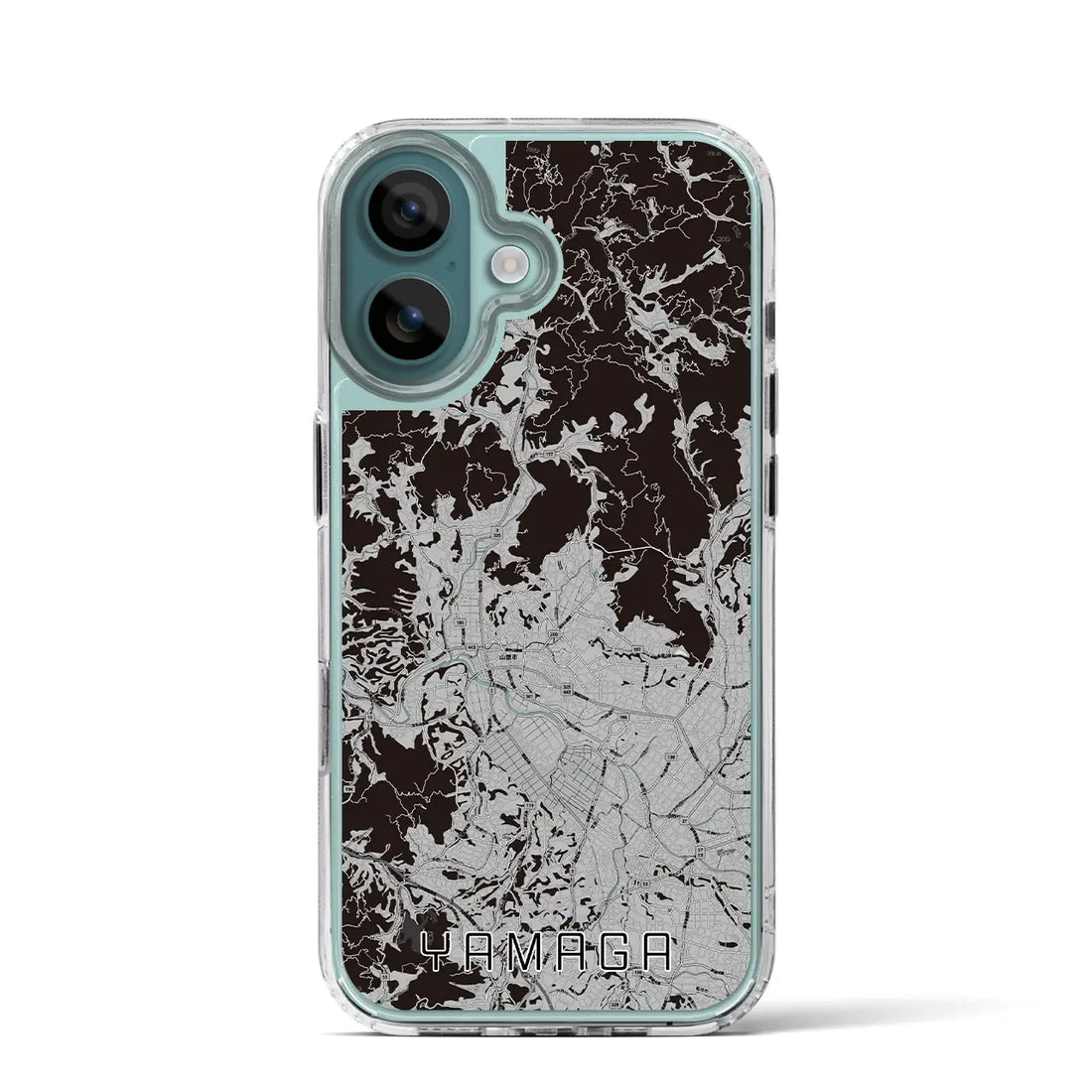 【山鹿（熊本県）】地図柄iPhoneケース（MagSafeタイプ）モノトーン・iPhone 16 Pro 用