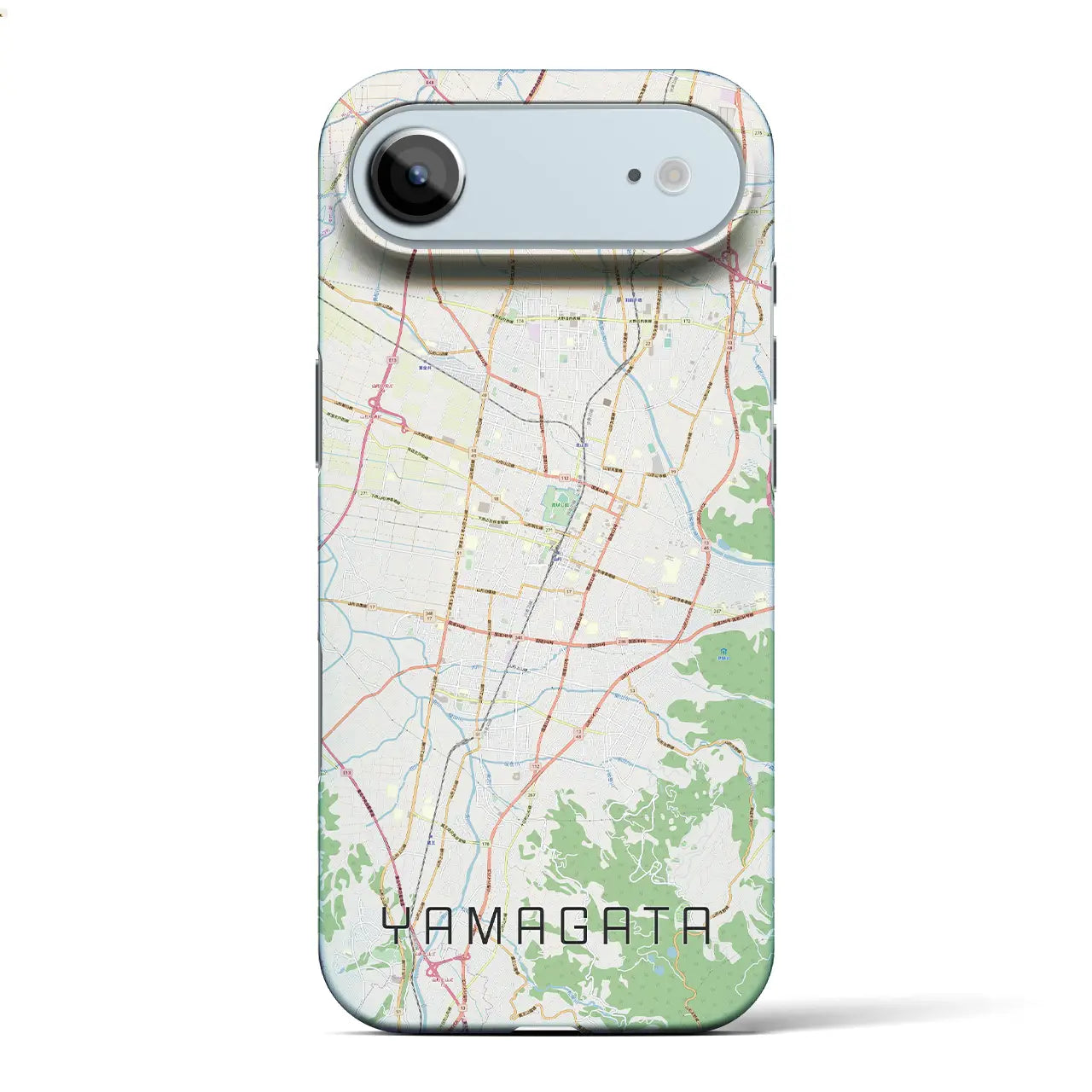 【山形（山形県）】地図柄iPhoneケース（バックカバータイプ）ナチュラル・iPhone 17 Pro Max 用